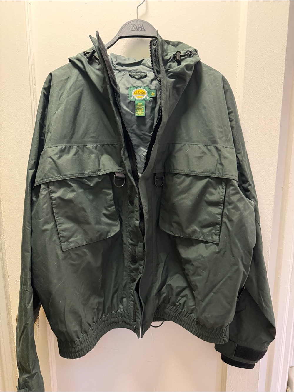 Cabela’s Forest Green Hooded Windbreaker Jacket